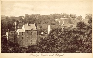Rosslyn Castle and Chapel (s/v foto) av (after) English photographer