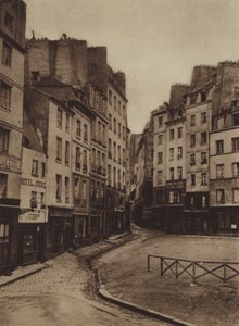 Hörnet av rue Jean-de-Beauvais och rue Lanneau (s/v foto) av (after) French Photographer