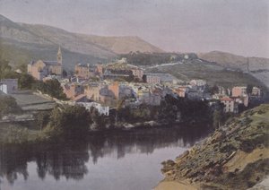 Creyssels on the Tarn (färgad bild) av (after) French Photographer