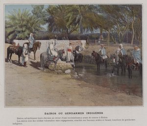 Dairos ou Gendarmes Indigenes (färgat foto) av (after) French Photographer