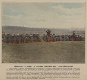 Defensiv, stridslinje bakom skyddsgravar (färgad bild) av (after) French Photographer