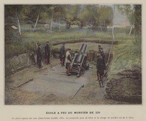 Mortar Fire School of 220 (färgad bild) av (after) French Photographer