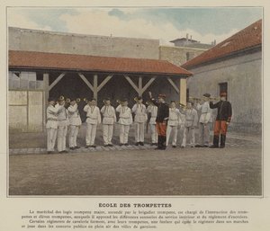 School of Trumpets (färgad bild) av (after) French Photographer