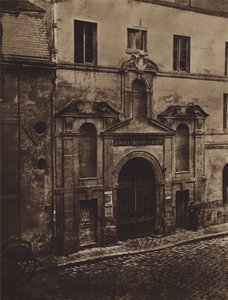 Ingången till Hospice des Menages rue de Sevres 1868 (s/v foto) av (after) French Photographer