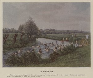 Badning (färgad bild) av (after) French Photographer