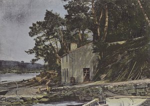 The Loch, at Auray (färgad bild) av (after) French Photographer