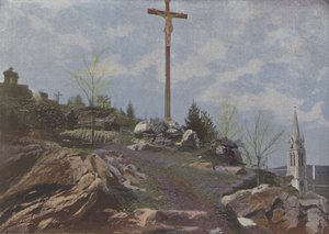 Lourdes, Le Calvaire (färgad bild) av (after) French Photographer