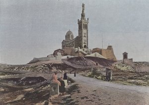 Marseille, Our Lady of the Guard (färgad bild) av (after) French Photographer
