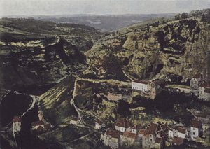Roc-Amadour, utsikt över Causse de Gramat (färgad bild) av (after) French Photographer