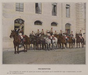 Trompetter (färgad bild) av (after) French Photographer