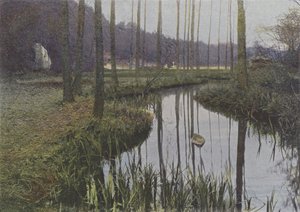Vaux de Cernay, Le Ruisseau (färgad bild) av (after) French Photographer
