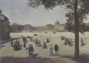 Versailles, allmän utsikt över slottet (färgat foto) av (after) French Photographer