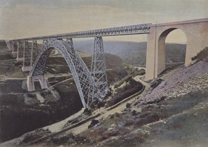 Garabit Viaduct (färgad bild) av (after) French Photographer