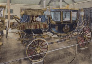 Voiture du Czar, tsarens transport (färgad bild) av (after) French Photographer