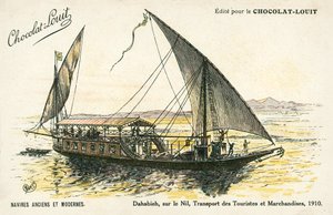 Dahabieh, vid Nilen, Transport av turister och gods av (after) French School