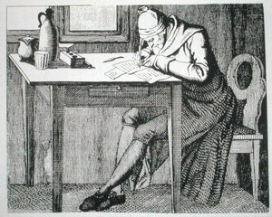 Gaspard Lavater (1741-1801) i sin studie, kopia av en illustration från hans 