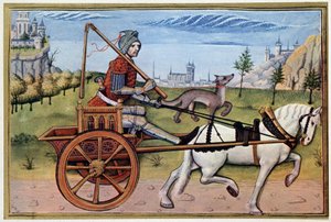Mars på en tank - baserad på en 1400-talsbelysning av (after) French School