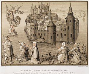 Jungfruns mirakel på Mont-Saint-Michel - faksimil av en camaieu-målning av "Vår Frus mirakel" av (after) French School