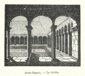 Saint-Papoul, Klostret (gravyr) av (after) French School