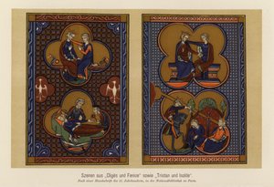 Scener ur Cliges och Fenice samt Tristan och Isolde