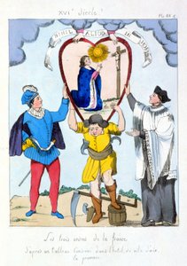 Frankrikes tre ordnar enligt en målning bevarad i stadshuset i Aix en Provence. Tecknad film om ojämlikheten mellan de tre ordnarna efter revolutionen 1789.