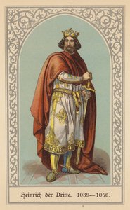 Henrik III, tysk-romersk kejsare (färglitografi)