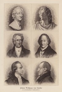 Johann Wolfgang von Goethe, tysk poet och dramatiker (litografi) av (after) German School