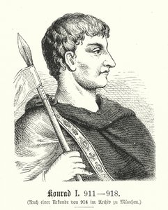 Konrad I, 881-918 (engraving) av (after) German School