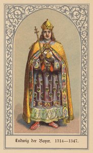 Ludvig IV, tysk-romersk kejsare (färglitografi) av (after) German School