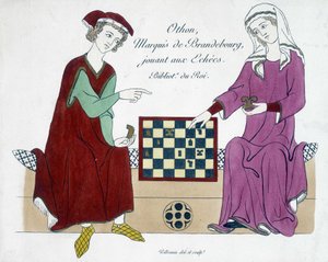 Othon, markis av Brandenburg, spelar schack - Tyskland 1200-talet. av (after) German School