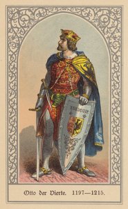 Otto IV, tysk-romersk kejsare (färglitografi) av (after) German School