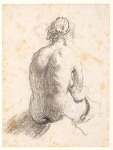 Studie av en kvinnlig naken (grafit på papper) av (attr. to) Rembrandt Harmensz. van Rijn