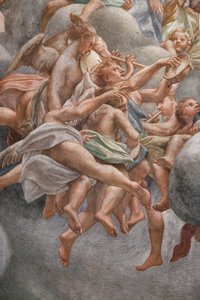 Vinklar som spelar musikinstrument, , detalj av 3660852 av (c.1489 1534) Correggio