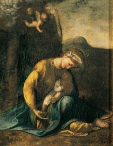 Gypsy girl, av Antonio Allegri, känd som Correggio (1489-ca 1534), olja på trä, 49x37 cm