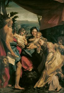 Madonna med St Hieronymus (Dagen) av Antonio Allegri, känd som Correggio (1489-ca 1534), olja på duk, 205x141 cm, ca 1528