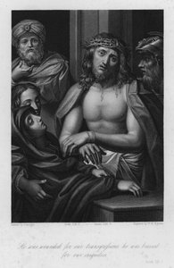 Kristus krönt med törnar, Jesaja LIII, 5 (gravyr) av (c.1489 1534) (after) Correggio