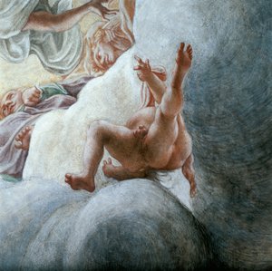 Ängel i flykt, detalj från Jungfruns antagande