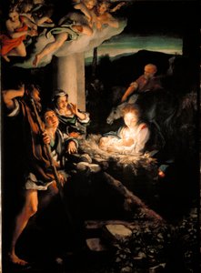 Helig natt (nativit). Målning av Antonio Allegri dit Il Correggio (The Correge