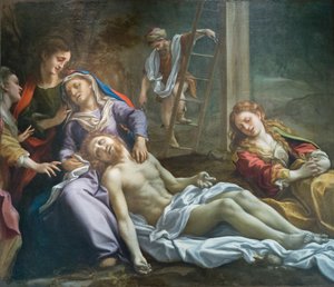 Kristi klagan, ca 1524 (olja på duk) av (c.1489 1534) Correggio