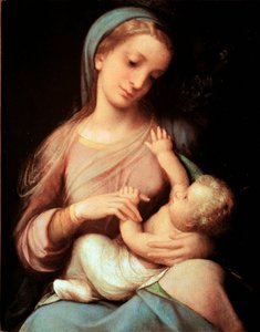 Jungfru och barn av (c.1489 1534) Correggio