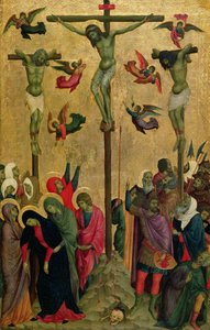 The Crucifixion, c.1315-30 (tempera på panel) av (school of) Duccio di Buoninsegna