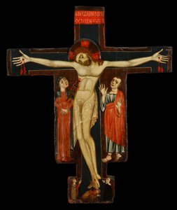 Krucifix, sent 1200-tal (tempera på panel) av (studio) Master of the Magdalene Altarpiece