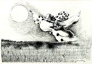G. C. Riccardi, Utan titel, 1973, Tinte på papper, 50x70, Italien.