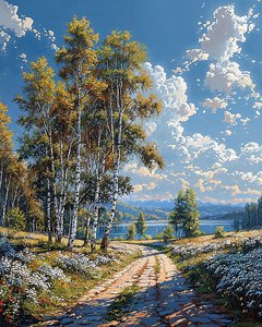 Landskap med naturskön ås, inramad väggdekor för sovrum av F. Abderrahim