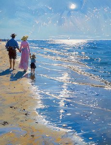 Landskap med avskild strand, väggdekoration för alla rum av F. Abderrahim