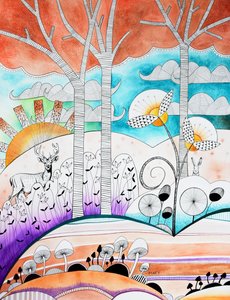 Modern skog av Marys Watercolors