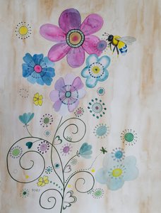 Bin och deras blommor av Marys Watercolors