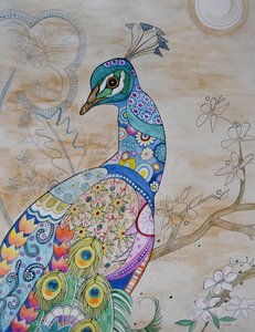 Stolt påfågel av Marys Watercolors