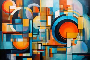 En spiraldesign, abstrakt komposition, harmoni  balans, stora canvasbilder av F. Abderrahim