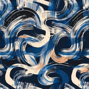 Vibrerande abstrakta penseldrag, abstrakt texturdesign, konsttryck på canvas av F. Abderrahim